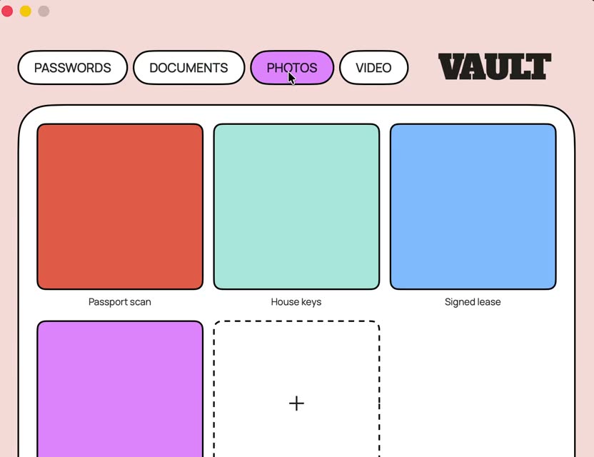 The photos tab, a grid of thumbnails